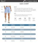 Willit Women's 7" Athletic Running Shorts Long Workout Hiking Shorts Quick Dry High Waisted Active Shorts Zipper Pocket Black L