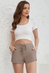 HEARTNICE 3-Pack Women's Soft Lounge Pajama Shorts, Casual Sleepwear for Yoga Gym Running Sleep(Khaki+Beige+Dusty Pink, M)