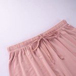 MOLISOHO 2 Pack Women's Pajama Shorts Sleep Shorts Women Lounge Pants Women's Sleep Bottoms(X-Large-Black/Pink)