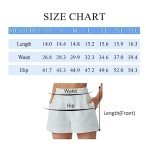 Dragon Fit Womens High Waisted Sweat Shorts Casual Cotton Workout Shorts Drawstring Running Shorts with 2 Pockets Heather White