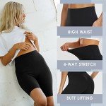 DHSO 4 Pack Biker Shorts for Women-8" High Waist Soft Summer Womens Shorts Spandex Workout Shorts for Running Athletics(4 Pack Black, L/XL)