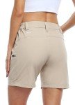 Willit Women's Shorts Hiking Cargo Golf Shorts Outdoor Summer Stretch Shorts with Pockets Water Resistant Khaki M