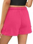 BETTE BOUTIK Women's Wide Leg Shorts Loose with Pockets Summer Yoga Casual Walking Exercise Shorts Deep Pink X-Large
