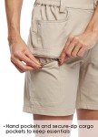 Willit Women's Shorts Hiking Cargo Golf Shorts Outdoor Summer Stretch Shorts with Pockets Water Resistant Khaki M