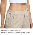 Willit Women's Shorts Hiking Cargo Golf Shorts Outdoor Summer Stretch Shorts with Pockets Water Resistant Khaki M