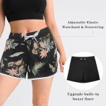 APTRO Women's Casual Swim Trunks Quick Dry Print Beach Shorts WP077 XL