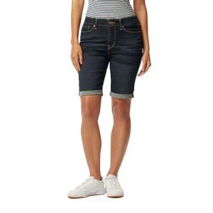Signature by Levi Strauss & Co. Gold Label Women's Mid-Rise Bermuda Shorts (Also Available in Plus), Stormy Sky-waterless, 14