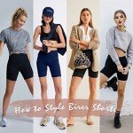 iaoja High Waisted Biker Shorts for Women-5"/8" Tummy Control Fitness Athletic Workout Running Yoga Gym Shorts