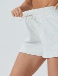 THE GYM PEOPLE Women's Drawstring Sweat Shorts High Waisted Summer Workout Lounge Shorts with Pockets Heather White
