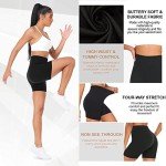 iaoja High Waisted Biker Shorts for Women-5"/8" Tummy Control Fitness Athletic Workout Running Yoga Gym Shorts