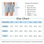 THE GYM PEOPLE Women's Drawstring Sweat Shorts High Waisted Summer Workout Lounge Shorts with Pockets Heather White