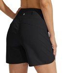 Willit Women's 5" Athletic Running Shorts Quick Dry Workout Hiking Shorts High Waisted Active Shorts Zipper Pocket Black XL