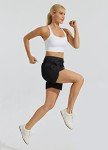 Willit Women's 5" Athletic Running Shorts Quick Dry Workout Hiking Shorts High Waisted Active Shorts Zipper Pocket Black XL