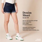 Amazon Essentials Women's 4" Denim Short, Dark Denim, 18