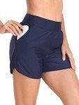 Colloyes Women's Quick Dry Athletic Casual Beach Shorts Boardshorts Tankini Navy Blue