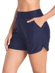 Colloyes Women's Quick Dry Athletic Casual Beach Shorts Boardshorts Tankini Navy Blue