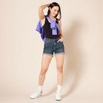 Amazon Essentials Women's 4" Denim Short, Dark Denim, 18