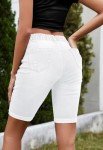 Metietila Women's Casual Summer White Jean Shorts High Waist Denim Bermuda Shorts Rolled Hem Stretchy Shorts for Ladies XXL
