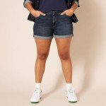 Amazon Essentials Women's 4" Denim Short, Dark Denim, 18