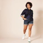 Amazon Essentials Women's 4" Denim Short, Dark Denim, 18