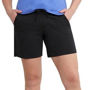 Hanes Women's Jersey Short, Black, Large