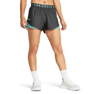 Under Armour Women's Play Up 3.0 Shorts, (058) Castlerock/Radial Turquoise/Radial Turquoise, Small