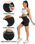 Promover Yoga Shorts High Waist Biker Shorts for Women Non See-Through Workout Running Shorts