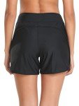 RELLECIGA Women's Black High Waisted Swim Shorts with Pockets UV Sun Protection Board Shorts for Women Size Medium