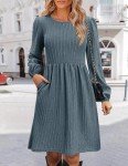 Women’s Cozy Long Sleeve Sweater Dress with Pockets