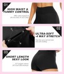 TNNZEET Biker Shorts Women - 8"/5"/3" High Waisted Tummy Control Workout Gym Spandex Booty Yoga Volleyball Shorts, A-black, Large-X-Large