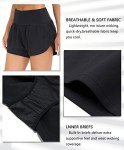 Dragon Fit Women's Quick-Dry Running Shorts Athletic Sweat Workout Shorts with Mesh Liner Zipper Pockets (Small, Black)