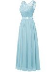 BeryLove Women's Floral Lace Cocktail Dress - Light Blue