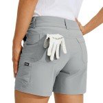 Willit Women's Golf Shorts Hiking Cargo Shorts Quick Dry Athletic Casual Summer Shorts with Pockets 5" Gray 6