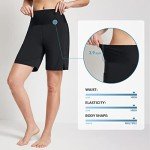 BALEAF Women's 7" Quick Dry Swim Board Shorts High Waisted UPF 50+ Swimsuit Bottom with Liner Pockets Black XL