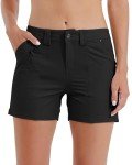 Willit Women's Golf Hiking Shorts Quick Dry Athletic Casual Summer Shorts with Pockets Water Resistant 4.5" Black 6