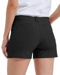 Willit Women's Golf Hiking Shorts Quick Dry Athletic Casual Summer Shorts with Pockets Water Resistant 4.5" Black 6