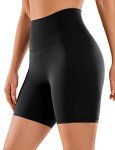 CRZ YOGA Women's Naked Feeling Biker Shorts 6'' - High Waist Yoga Workout Gym Spandex Shorts Black Medium