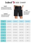 BALEAF Women's 7" Quick Dry Swim Board Shorts High Waisted UPF 50+ Swimsuit Bottom with Liner Pockets Black XL