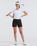Willit Women's Golf Hiking Shorts Quick Dry Athletic Casual Summer Shorts with Pockets Water Resistant 4.5" Black 6