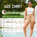 NIMENJOJA Womens Sweat Shorts Comfy Athletic Gym Shorts for Workout Casual Lounge with Pockets Heather White