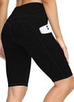 ALONG FIT 11" Biker Shorts for Women with Pockets High Waisted Yoga Running Workout Gym Short Tummy Control Black