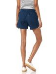 Amazon Essentials Women's 5 Inch Inseam Drawstring Linen Blend Short, Navy, Medium