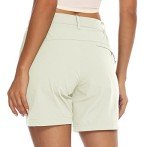 YSENTO Women's Hiking Shorts Quick Dry Water Resistant Athletic Active Golf Cargo Shorts Zipper Pockets Beige XL