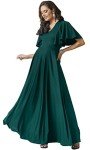 Elegant Emerald Green Maxi Dress for Weddings & Parties