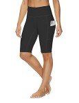 ALONG FIT 11" Biker Shorts for Women with Pockets High Waisted Yoga Running Workout Gym Short Tummy Control Black