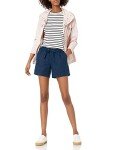 Amazon Essentials Women's 5 Inch Inseam Drawstring Linen Blend Short, Navy, Medium