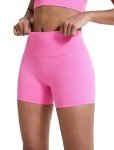 VOENXE Women Yoga Shorts,High Waist Tummy Control Biker Workout Gym Running Leggings,Stretch Soft Breathable Spandex Scrunch Butt Booty Short for Fitness Athletics Cycling,2 Pack
