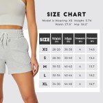 NIMENJOJA Womens High Waisted Sweat Shorts Drawstring Athletic Gym Shorts for Workout Lounge with Pockets Heather White