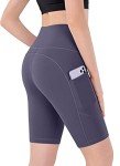 Holure Women's 2 Pack High Waist Yoga Short Workout Running Athletic Compression Shorts Black/Purple-M