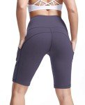 Holure Women's 2 Pack High Waist Yoga Short Workout Running Athletic Compression Shorts Black/Purple-M